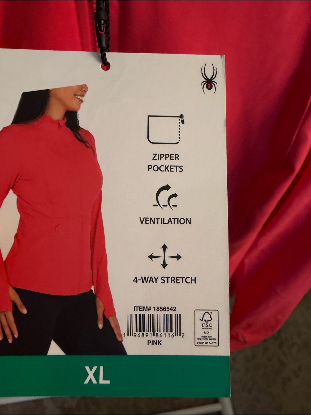 NWT ✨ Spyder Women's Hot Pink Full-Zip Active Jacket -XL - Picture 7 of 9